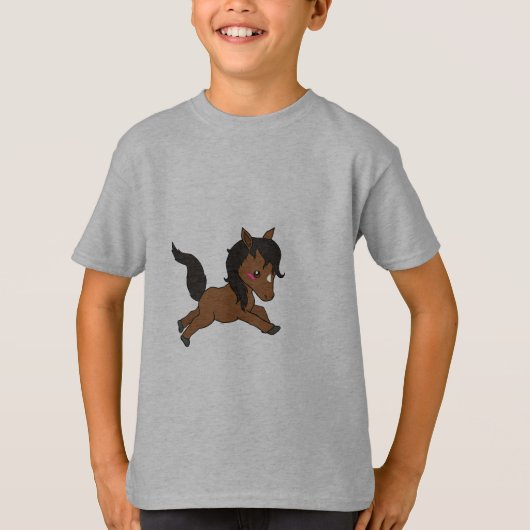 T-shirt Cheval bébé mignon (Devant)