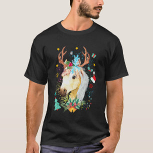 T-shirt Cheval Bébé Mignon Renne Cheval Noël 2022