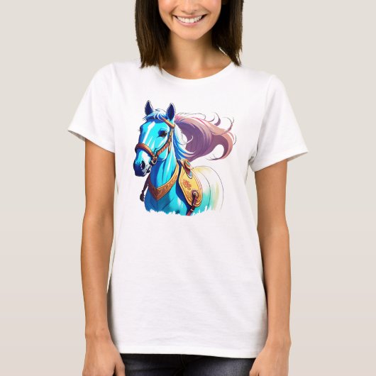 T-shirt Cheval bleu (Devant)