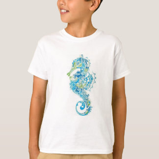 T-shirt Cheval bleu Abstrait