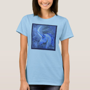T-shirt Cheval bleu pourpre lunaire de Pegasus de lunes de