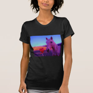 T-shirt Cheval Brown et Coeur Rouge
