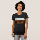 T-shirt Cheval Brown rouge, bois d'automne. (Devant entier)