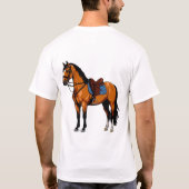 T-shirt Cheval Brun Avec Selle (Dos)