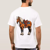 T-shirt Cheval Brun Avec Selle (Dos)
