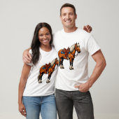 T-shirt Cheval Brun Avec Selle (Unisexe)