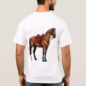 T-shirt Cheval Brun Avec Selle (Dos)