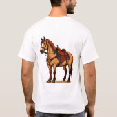 T-shirt Cheval Brun Avec Selle (Dos)