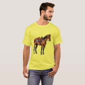 T-shirt Cheval Brun Avec Selle (Devant entier)