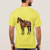 T-shirt Cheval Brun Avec Selle (Dos)