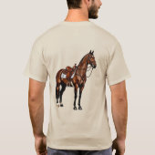 T-shirt Cheval Brun Avec Selle (Dos)