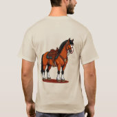 T-shirt Cheval Brun Avec Selle (Dos)