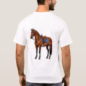 T-shirt Cheval Brun Avec Selle (Dos)