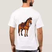 T-shirt Cheval Brun Avec Selle (Dos)