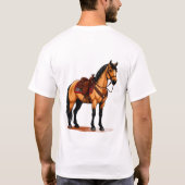 T-shirt Cheval Brun Avec Selle (Dos)