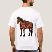 T-shirt Cheval brun élégant (Dos)