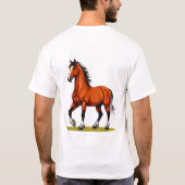 T-shirt Cheval Brun Élégant (Dos)