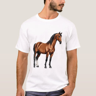 T-shirt Cheval brun élégant