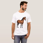 T-shirt Cheval brun élégant (Devant entier)