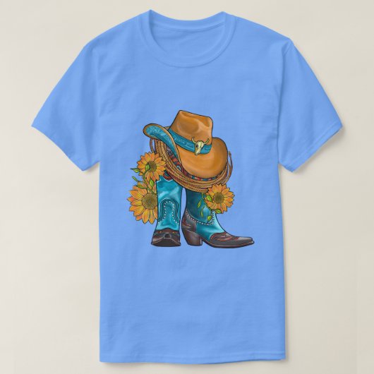 T-shirt Cheval Casquette Occidental Et Bottes Cowboy Avec (Design devant)