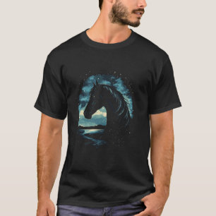 T-shirt Cheval céleste étoiles ciel équitation cheval à do