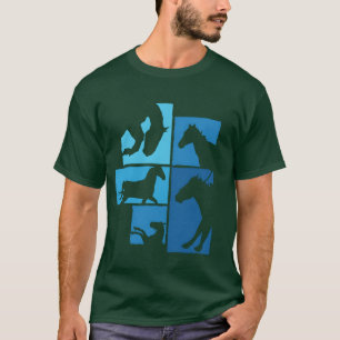 T-shirt Cheval Cheval Cheval Silhouette Cheval cavalier Ho