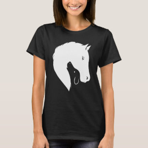 T-shirt Cheval Chien Silhouette Equine Canine Animal Outfi