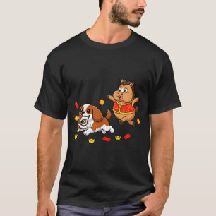 T-shirt Cheval Chinois Cavalier King Charles Spaniel Heure