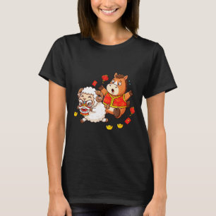 T-shirt Cheval Chinois Mouton Drôle Enfants Hommes Femmes