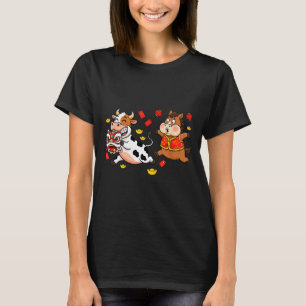 T-shirt Cheval Chinois Vache Drôle Enfants Hommes Femmes B