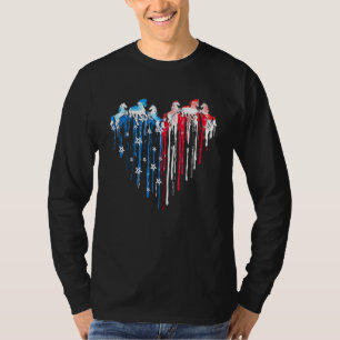 T-shirt Cheval Coeur Drapeau américain 4 juillet Patriotiq