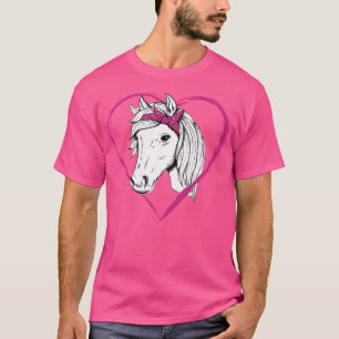 T-shirt Cheval Coeur Horseback équitation Cheval Lover