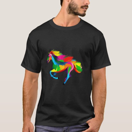T-shirt Cheval Coloré (Devant)