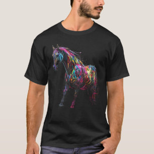 T-shirt Cheval Coloré Art Animal Motif Cheval