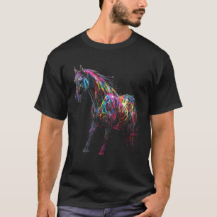 T-shirt Cheval Coloré Art Animal Motif Cheval 1