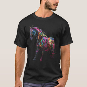 T-shirt Cheval Coloré Art Animal Motif Cheval 2