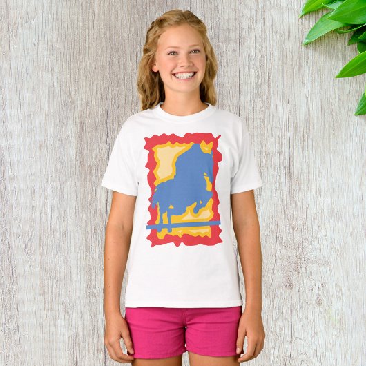 T-shirt Cheval coloré saut Silhouette équestre