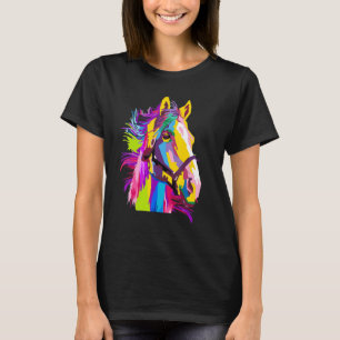 T-shirt Cheval Coloré Tête Pop Style