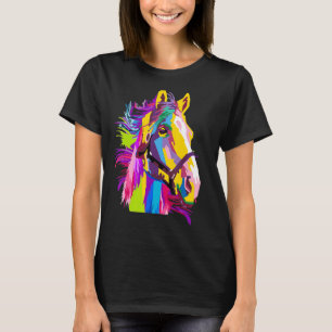 T-shirt Cheval Coloré Tête Pop Style