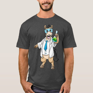 T-shirt Cheval comme chimiste avec lunettes et tube d'essa