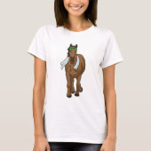 T-shirt Cheval comme coureur avec serviette (Devant)