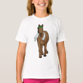 T-shirt Cheval comme coureur avec serviette (Devant)