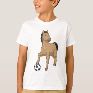 T-shirt Cheval comme joueur de football avec Soccer