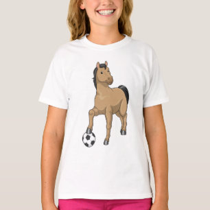 T-shirt Cheval comme joueur de football avec Soccer