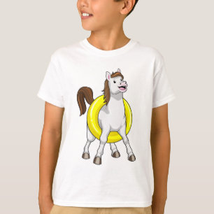 T-shirt Cheval comme nageur avec Lifebouy