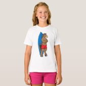 T-shirt Cheval comme Surfer avec Surfboard (Devant entier)