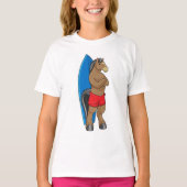 T-shirt Cheval comme Surfer avec Surfboard (Devant)