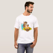 T-shirt Cheval comme Surfer avec Surfboard (Devant entier)