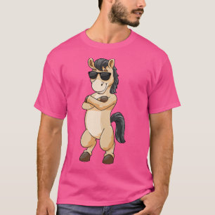 T-shirt Cheval cool avec lunettes de soleil