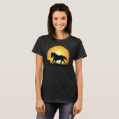 T-shirt Cheval Coucher du soleil race Silhouette American (Devant entier)